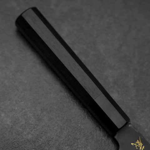 Santoku Blue Steel #2 Kurouchi Chokin Koi Buffalo Ebony Handle 165mm