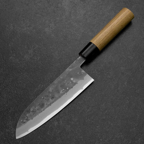 Santoku Blue Steel #2 Nashiji Stainless Yew Handle 165mm