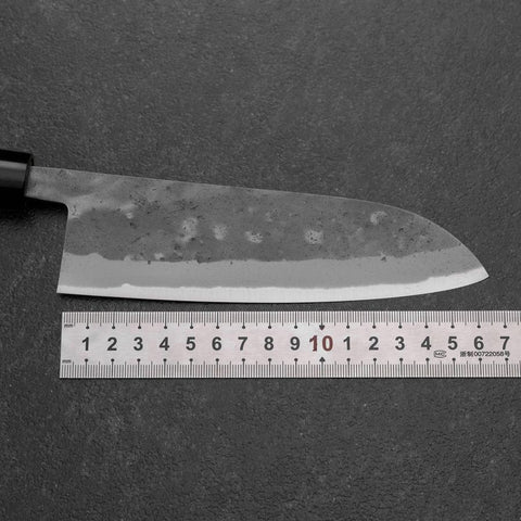 Santoku Blue Steel #2 Nashiji Stainless Yew Handle 165mm
