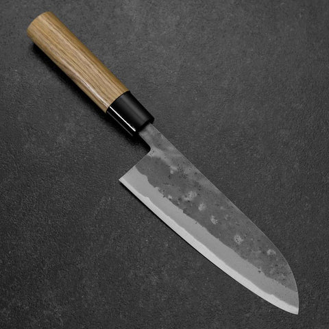 Santoku Blue Steel #2 Nashiji Stainless Yew Handle 165mm