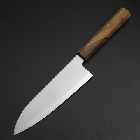 Santoku Blue Steel #2 Polished Olive Handle 170mm