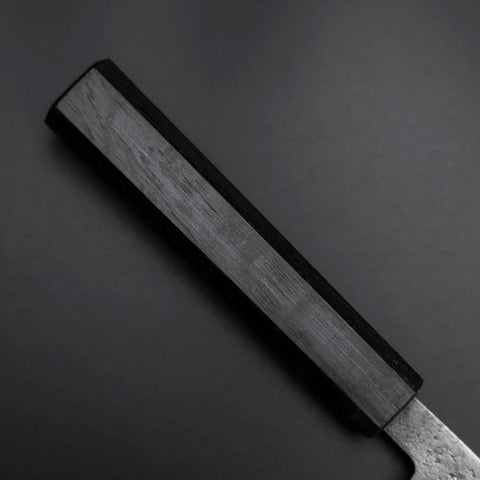 Santoku Blue Steel #2 Stainless Clad Nashiji Dark Blue Urushi Handle 165mm