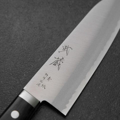Santoku Blue Steel #2 Stainless Clad Western Handle 165mm