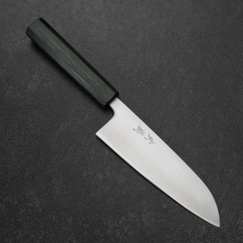 Santoku Blue Super Poli Manche Urushi Vert 165mm