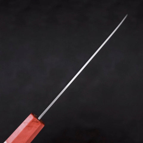 Santoku Blue Super Polished Maple Red Handle 180mm