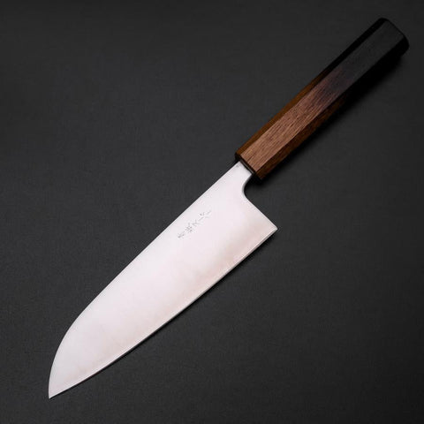 Santoku Blue Super Polished Yaki Urushi Handle 165mm