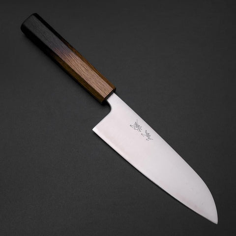 Santoku Blue Super Polished Yaki Urushi Handle 165mm