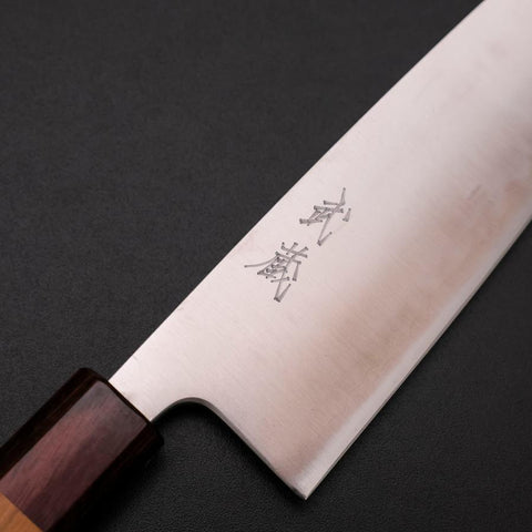 Santoku Blue Super Polished Zelkova Handle 165mm