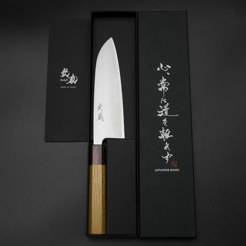 Santoku Blue Super Polished Zelkova Handle 165mm