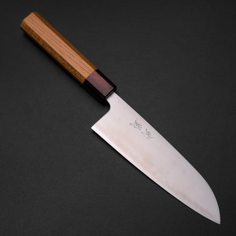 Santoku Blue Super Polished Zelkova Handle 165mm