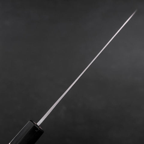 Santoku Blue Steel #1 Stainless Clad Kurouchi Buffalo Magnolia Handle 165mm