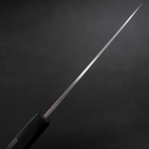 Santoku Blue Steel #2 Damascus Buffalo Ebony Handle 165mm
