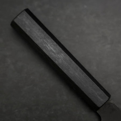 Santoku Blue Steel #2 Kurouchi Dark Blue Urushi Handle 165mm