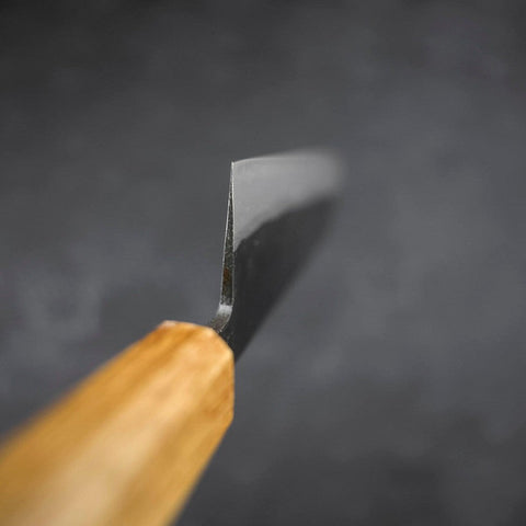 Santoku Blue Steel #2 Kurouchi Oak Handle 165mm