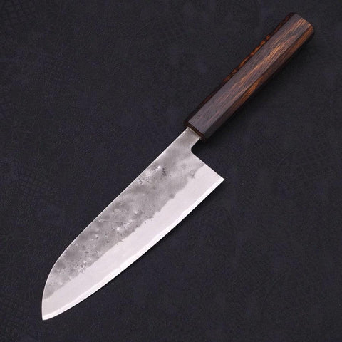 Santoku Blue Steel #2 Nashiji Stainless Clad Sumi Urushi Handle 165mm