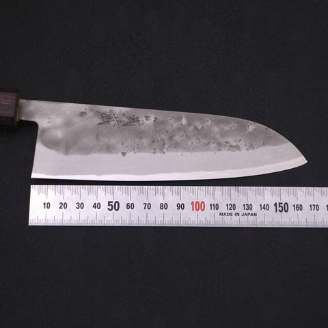 Santoku Blue Steel #2 Nashiji Stainless Clad Sumi Urushi Handle 165mm