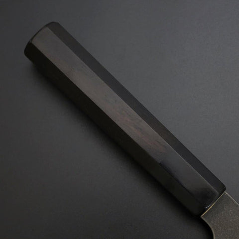 Santoku Cobalt Stainless HRC62 Kurouchi Damascus  Buffalo Ebony Handle 165mm