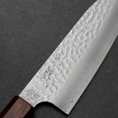 Santoku HAP-40 Tsuchime Red Urushi Handle 180mm