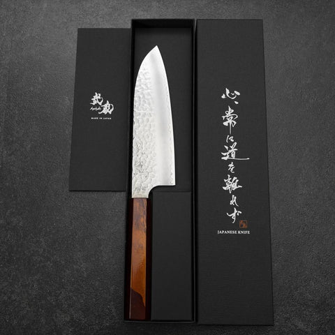 Santoku HAP-40 Tsuchime Red Urushi Handle 180mm