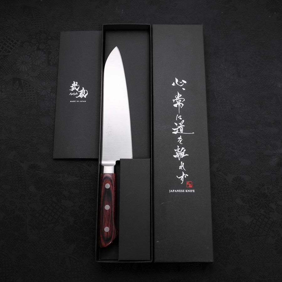 Santoku Molibdeno Pulido Mango Occidental de Caoba 180mm