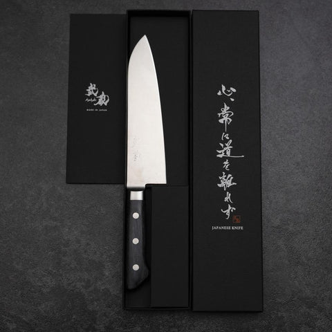 Santoku Molybdenum Polished Western Purple Handle 180mm