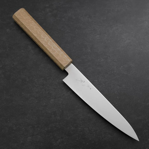 Santoku & Petty Chromax Polished White Urushi Handle Sakura set