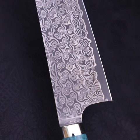 Santoku SG-2 Damascus Turquoise Green Handle 170mm