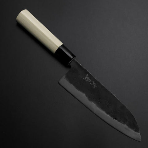 Santoku SK Steel Kurouchi Kurigata Magnolia Handle 165mm