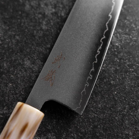 Santoku SLD Specchio Manico Bufalo Acero Rosa Scuro 170mm