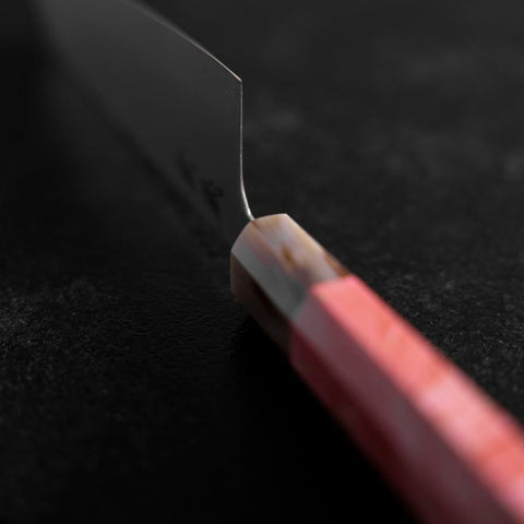Santoku SLD Specchio Manico Bufalo Acero Rosa Scuro 170mm