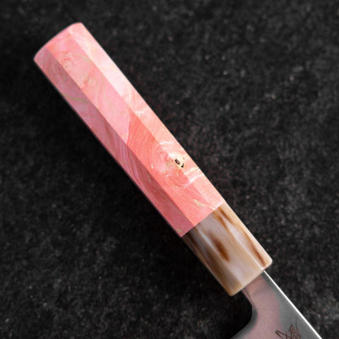 Santoku SLD Specchio Manico Bufalo Acero Rosa Scuro 170mm