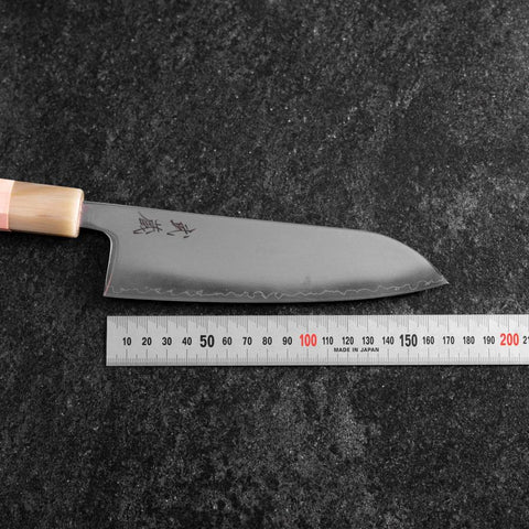 Santoku SLD Specchio Manico Bufalo Acero Rosa Chiaro 170mm