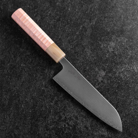 Santoku SLD Specchio Manico Bufalo Acero Rosa Chiaro 170mm