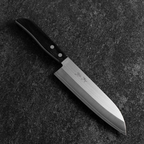Santoku SLD Polished Western Black Handle 165mm (Tsuba Nashi)