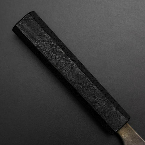 Santoku Silver Steel #3 Nashiji Black Ishime Urushi Handle 165mm