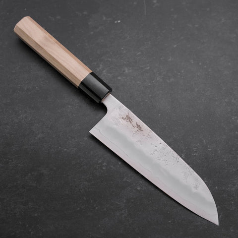 Santoku Silver Steel #3 Nashiji Buffalo Magnolia Handle 165mm
