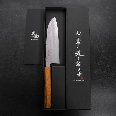 Santoku Silver Steel #3 Nashiji Oak Handle 165mm