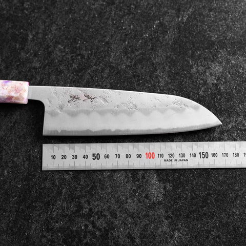 Santoku Silver Steel #3 Nashiji Ocean Sakura Handle 165mm (6.5”)