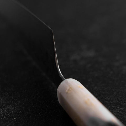 Santoku Silver Steel #3 Nashiji Mango de Océano Blanco Negro Dorado 165mm