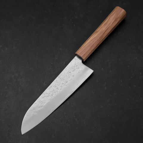 Santoku Silver Steel #3 Nashiji Olive Handle 170mm