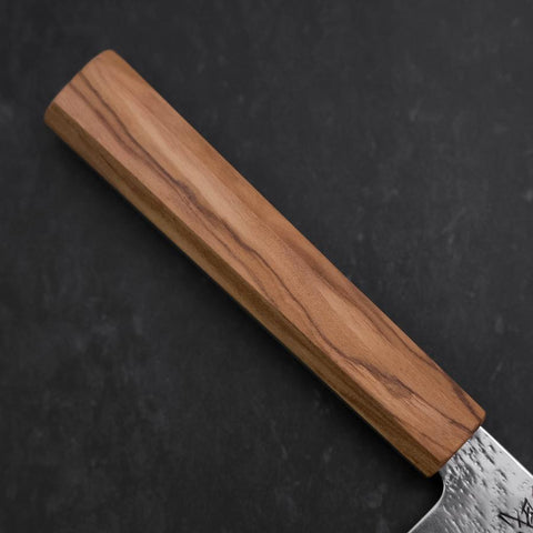 Santoku Silver Steel #3 Nashiji Olive Handle 170mm