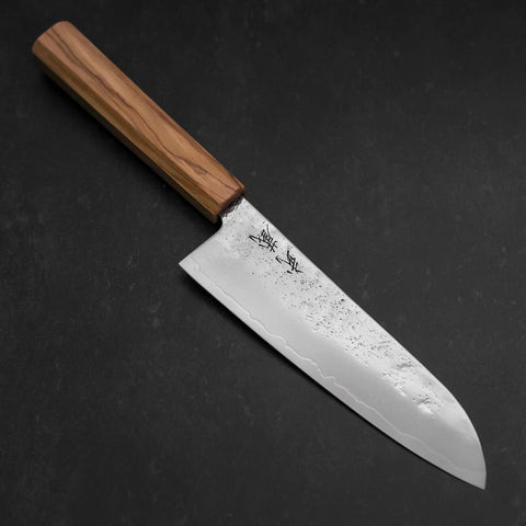 Santoku Silver Steel #3 Nashiji Olive Handle 170mm