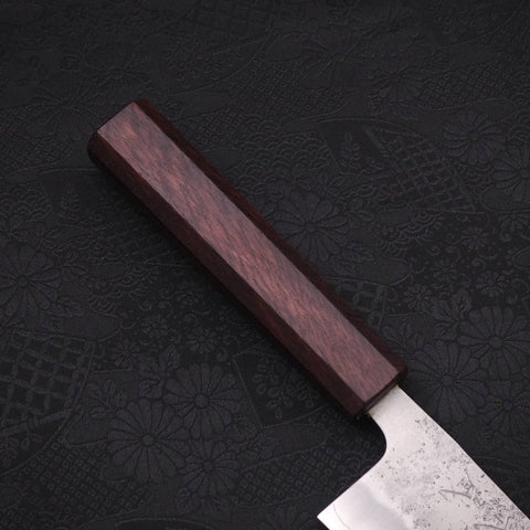 Santoku Silver Steel #3 Nashiji Purple Urushi Handle 165mm