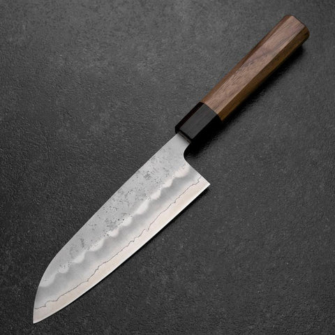 Santoku Silver Steel #3 Nashiji Walnut Handle 165mm