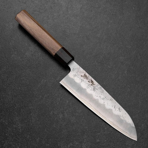 Santoku Silver Steel #3 Nashiji Walnut Handle 165mm