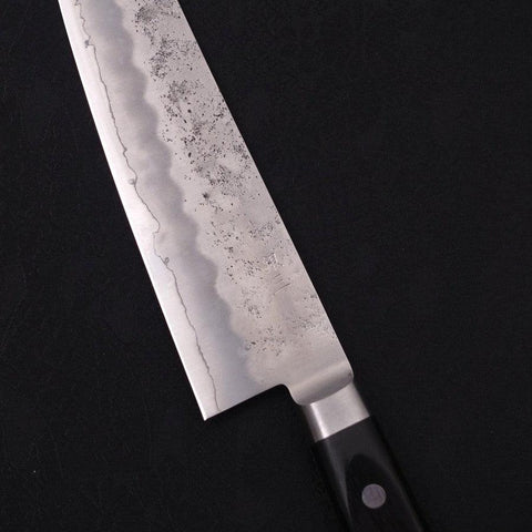 Santoku Silver Steel #3 Nashiji Mango Occidental Negro 180 mm