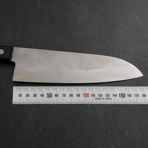 Santoku Silver Steel #3 Nashiji Western Black Handle 180mm