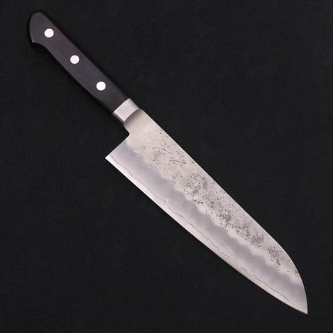 Santoku Silver Steel #3 Nashiji Mango Occidental Negro 180 mm
