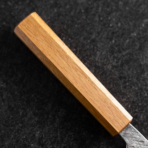 Santoku AUS-10 Nawame Damasco Mango de Roble 165mm