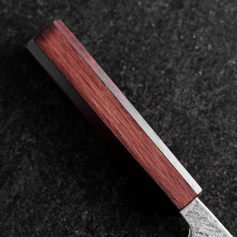 Santoku AUS-10 Nawame Damasco Mango Urushi Morado 165mm